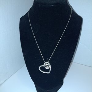Heart with Peace sign pendant necklace